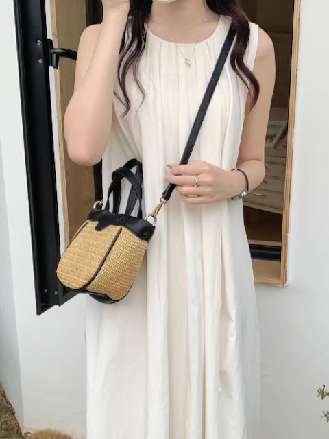 Small Straw Tote/Crossbody Bag
