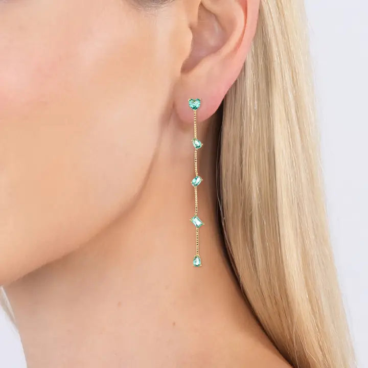 Dina Teal Linear Earring