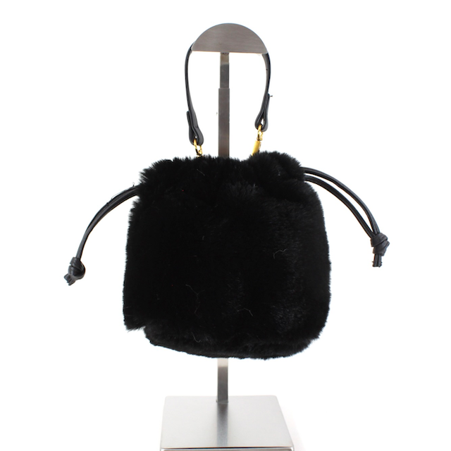 Faux Fur Drawstring Bucket Crossbody Bag