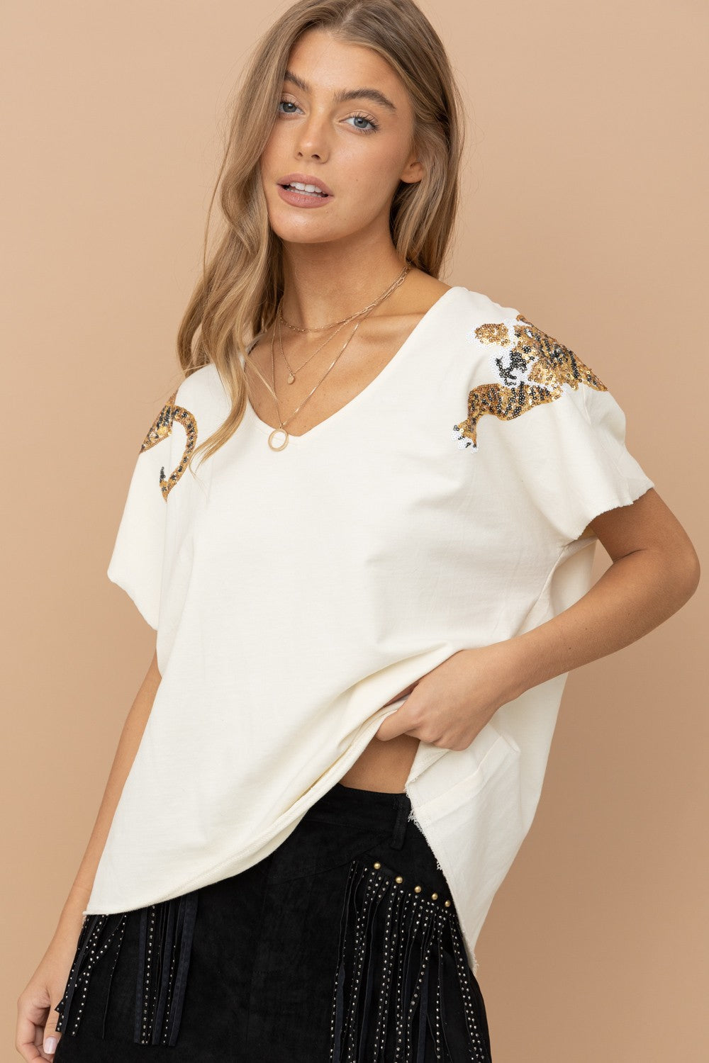 Sequin Tiger Tee
