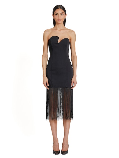 Strapless Puzzle Dress w/ Fringe
