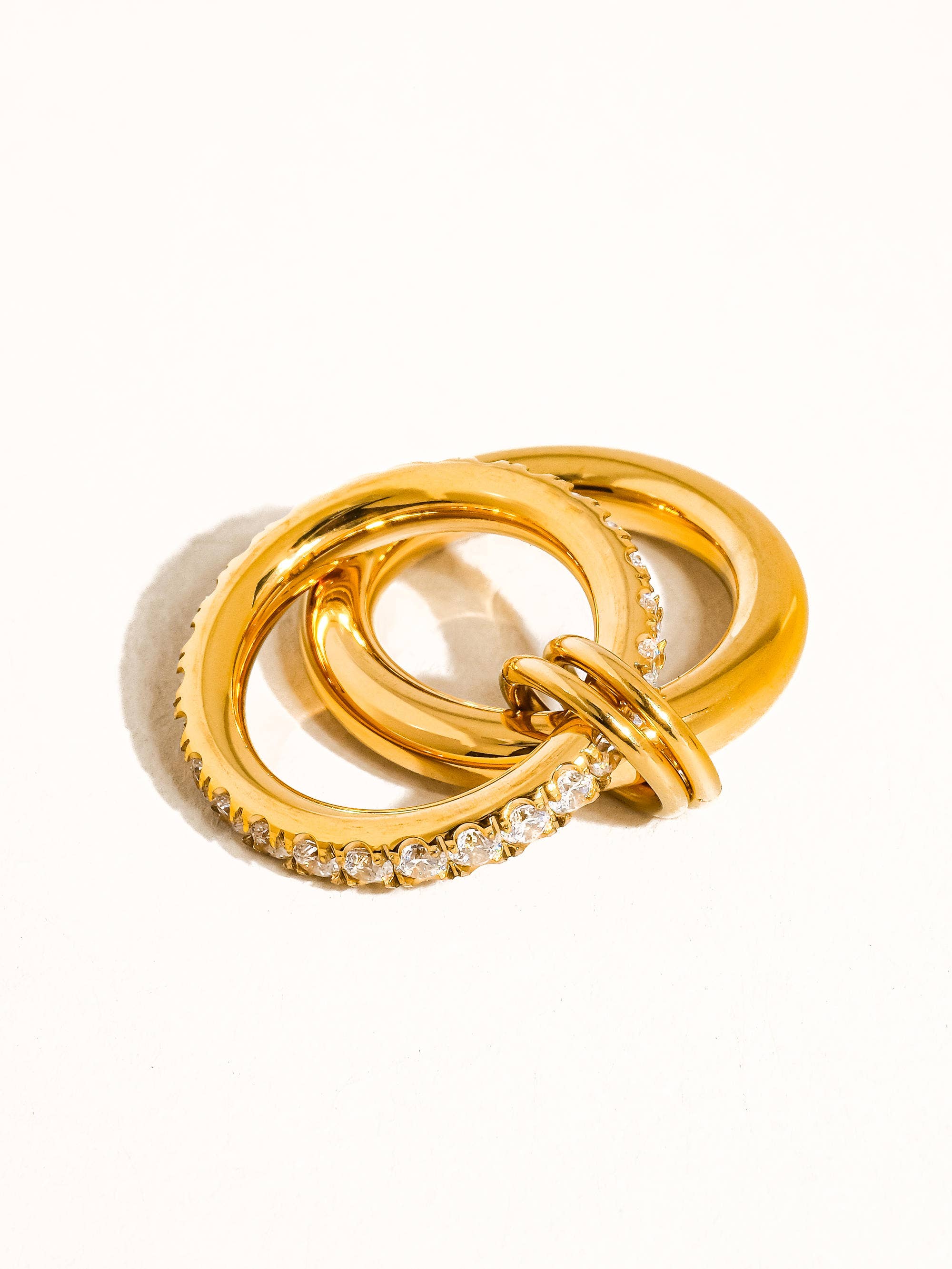 Justine 18K Gold Non-Tarnish CZ Double Hoop Ring