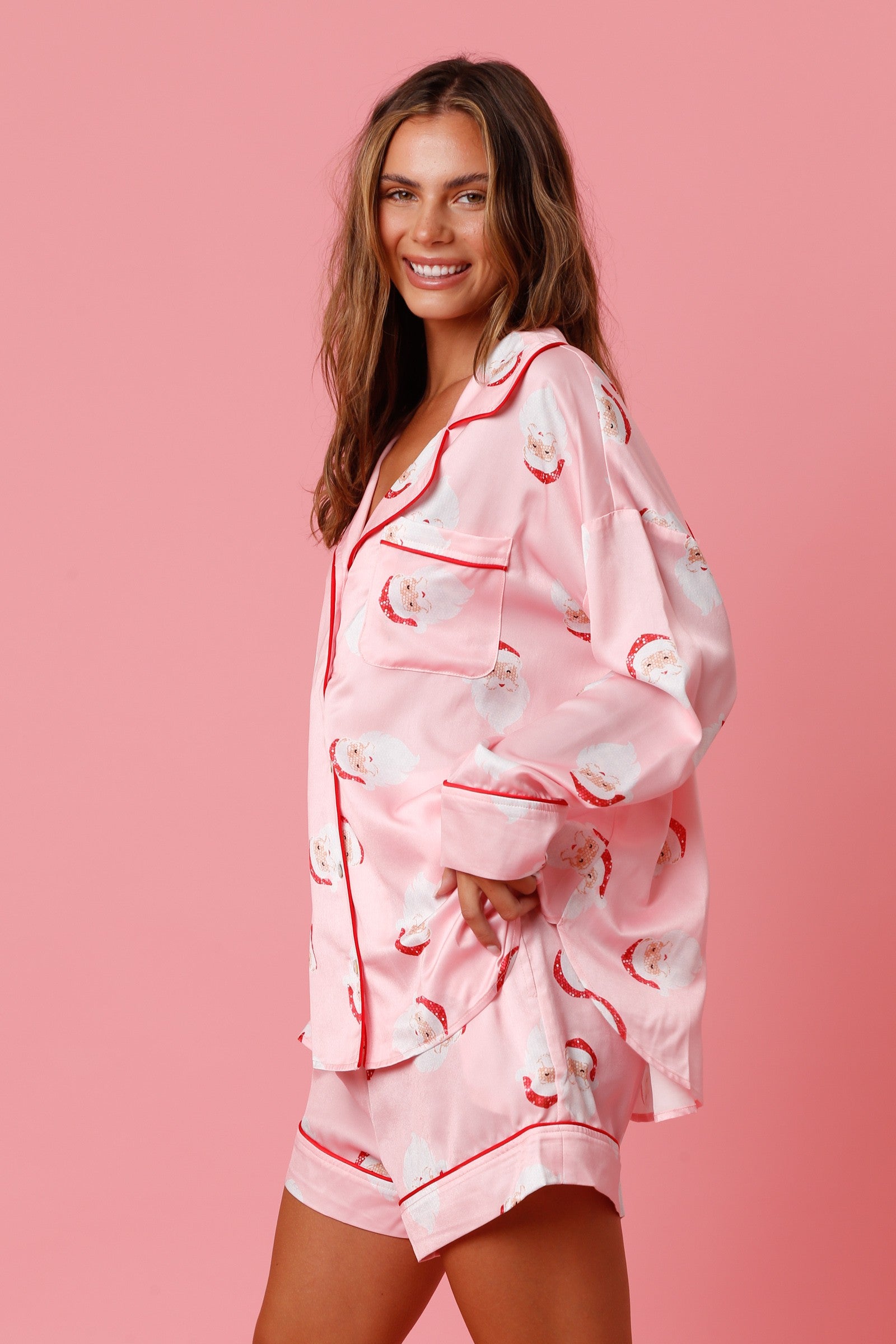 Santa Printed Pajama Set