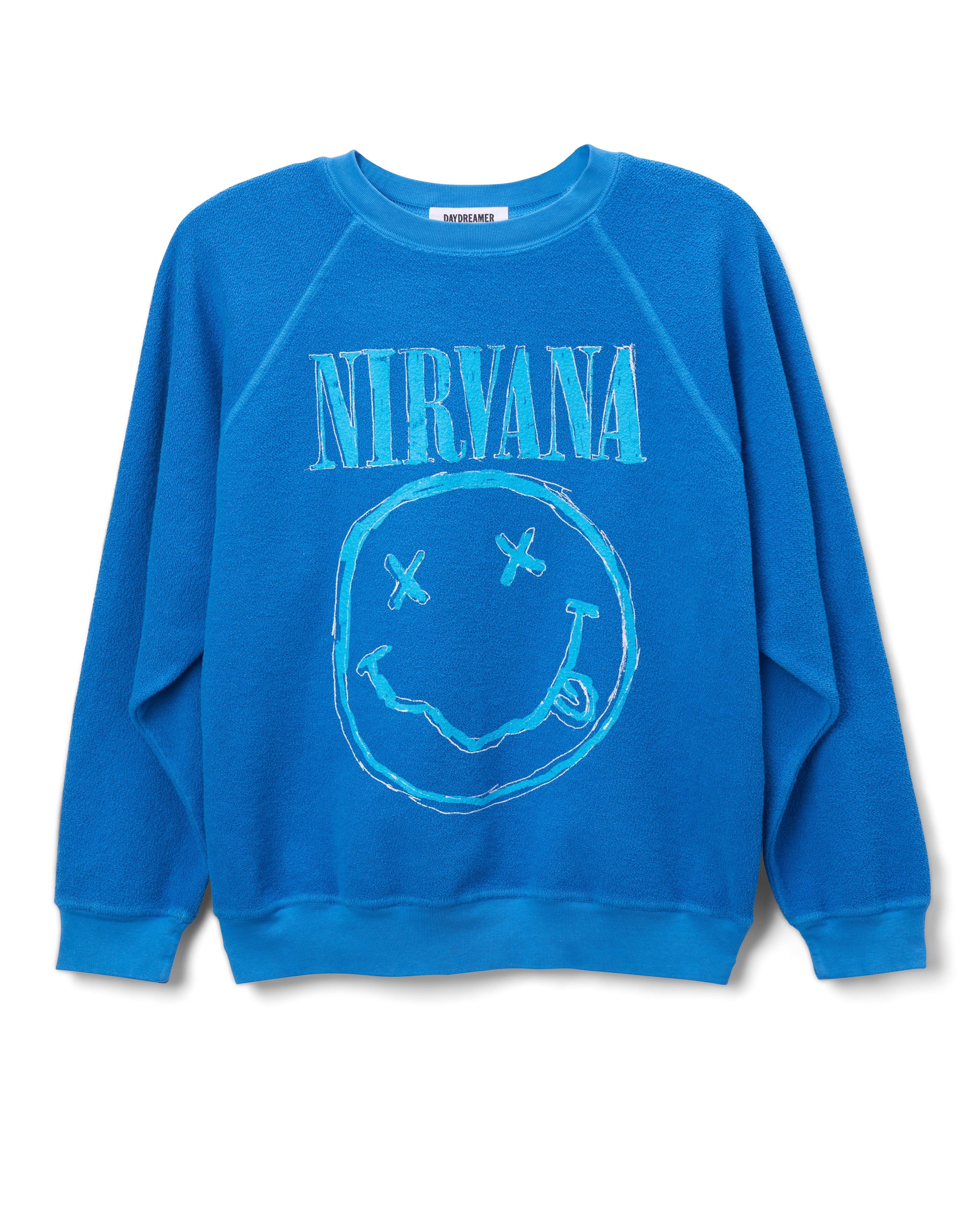 Nirvana Smiley Reverse Raglan Crew