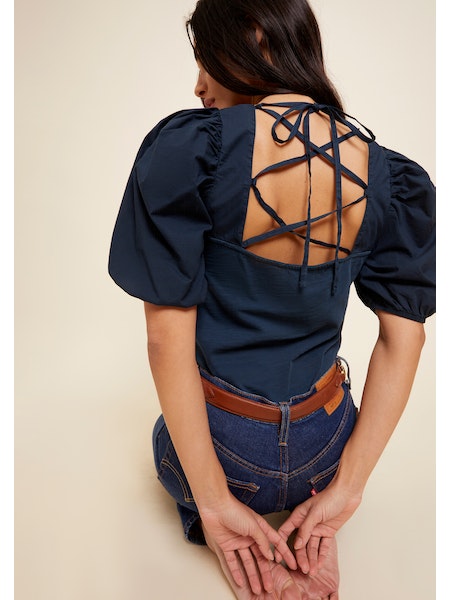 Dominique Lace Up Tee