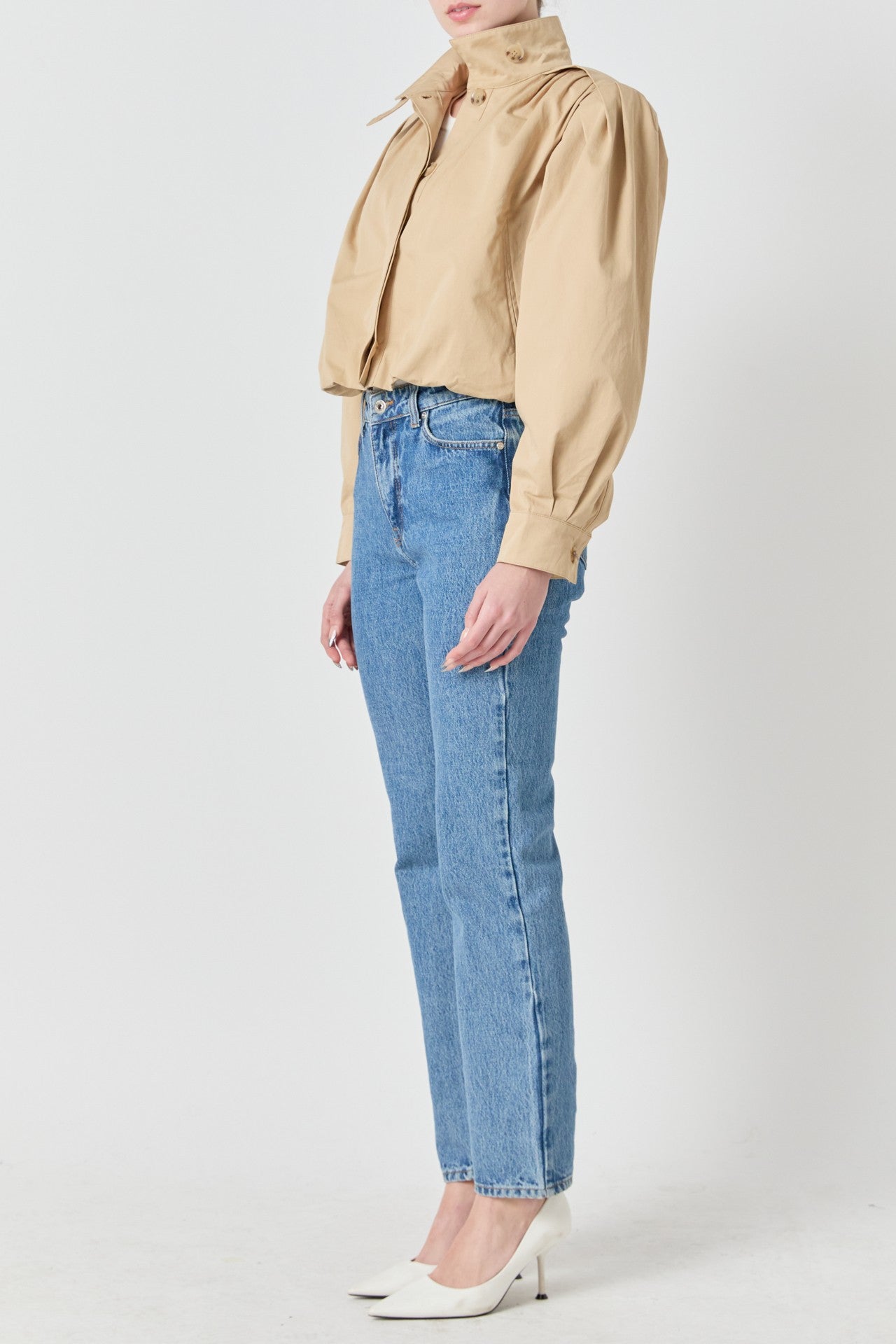 Izzy Shirred Trench Short Coat