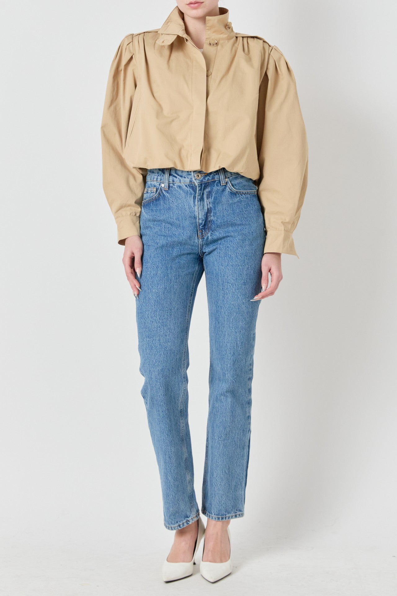 Izzy Shirred Trench Short Coat