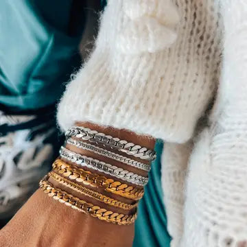 Multi Strand Flat Snake Chain Bracelet