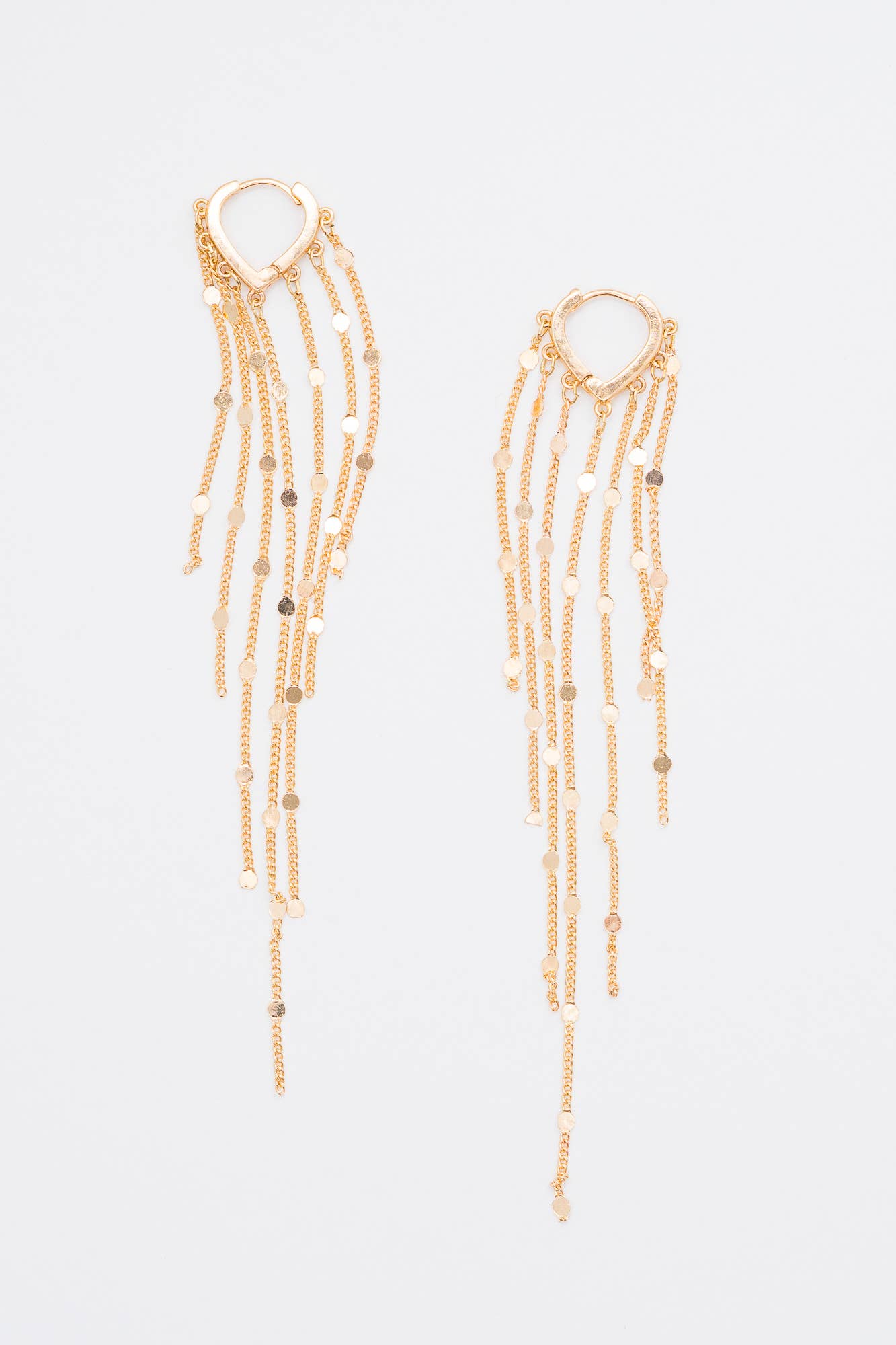 Kasaan Fringe Chain Statement Earrings | 18k Gold Plating