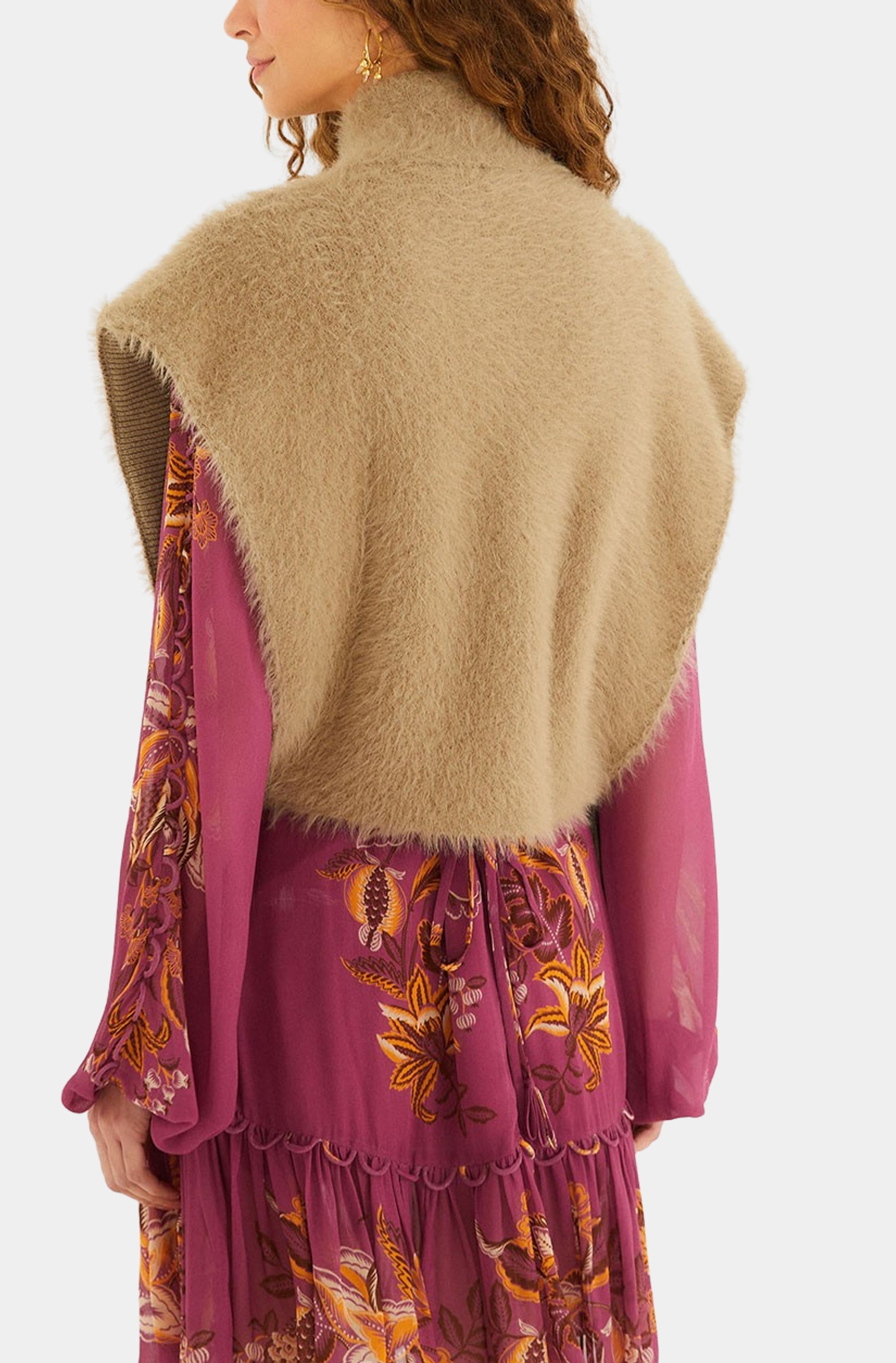 Fuzzy Caramel Vest