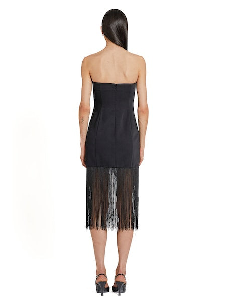 Strapless Puzzle Dress w/ Fringe