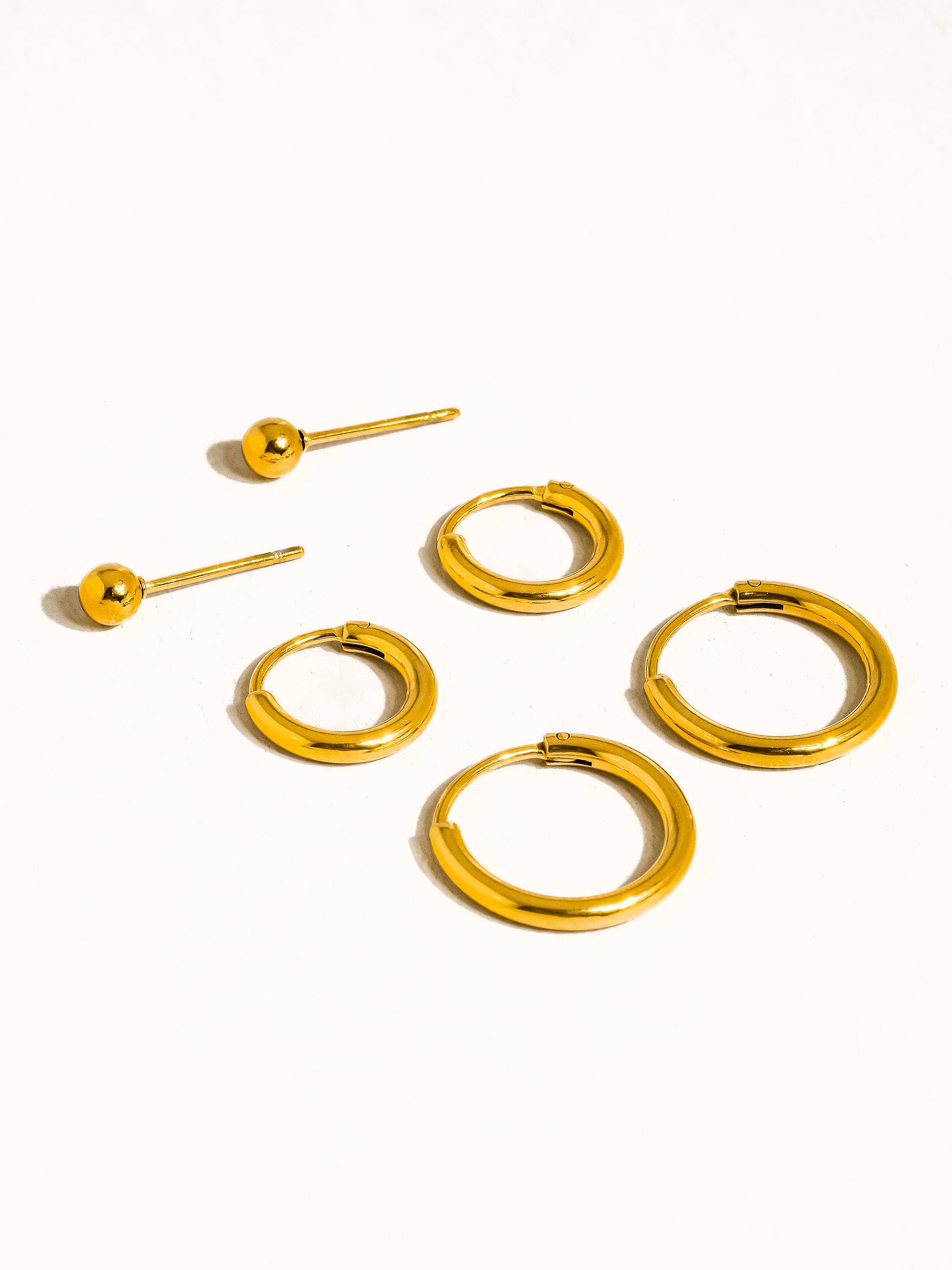 Brigitte 18K Gold Non-Tarnish Hoops, Circle Earring