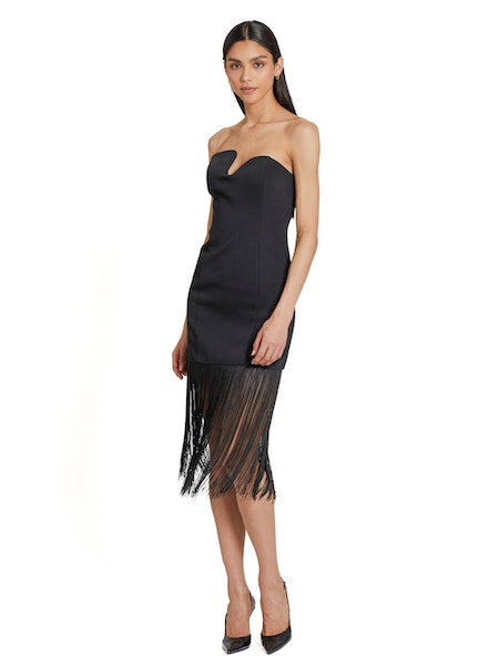 Strapless Puzzle Dress w/ Fringe