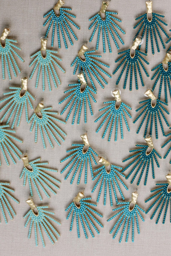 Light Turquoise Sunburst Earrings