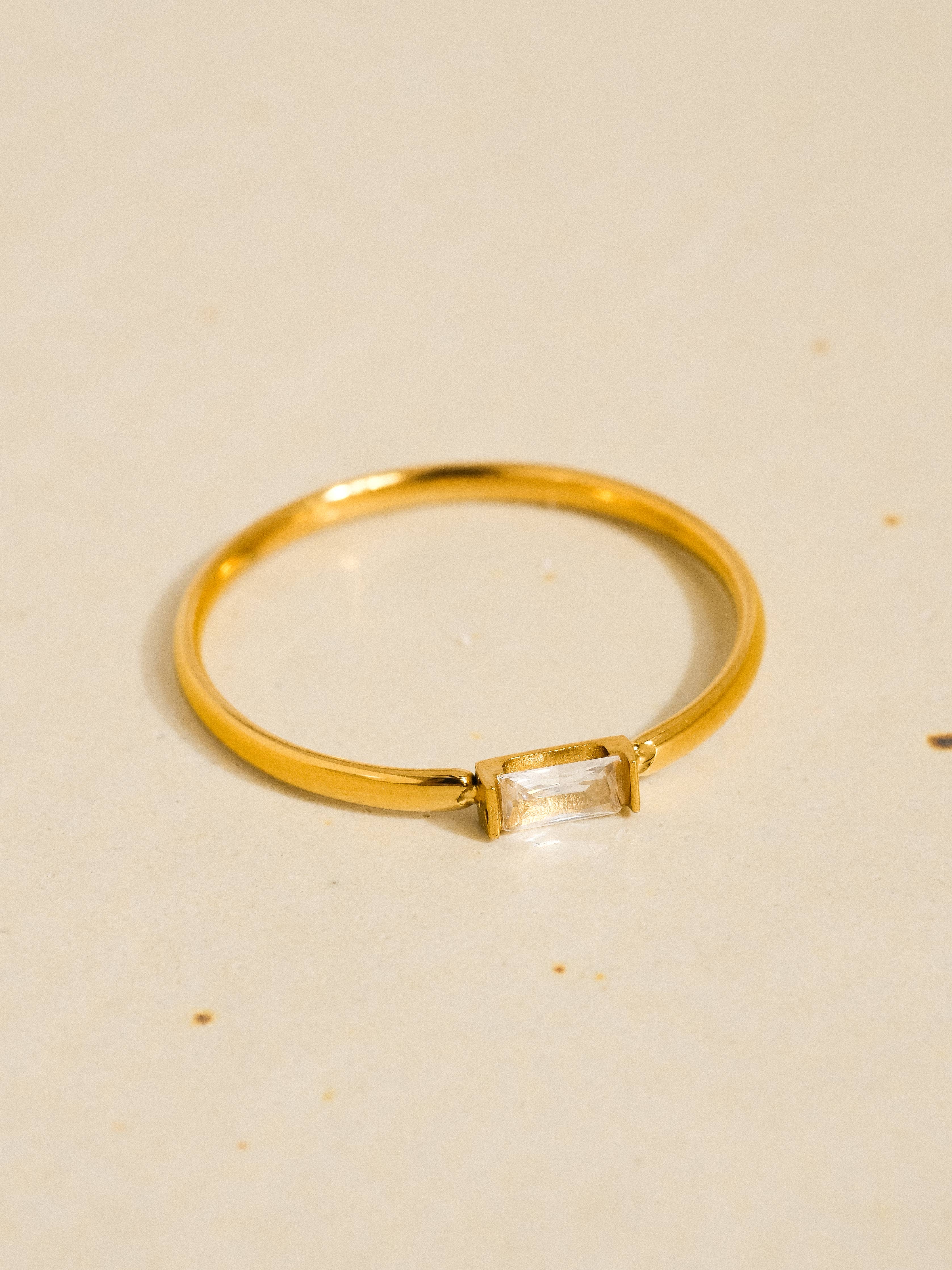 Côme 18K Gold Non-Tarnish Minimalist Thin CZ Band