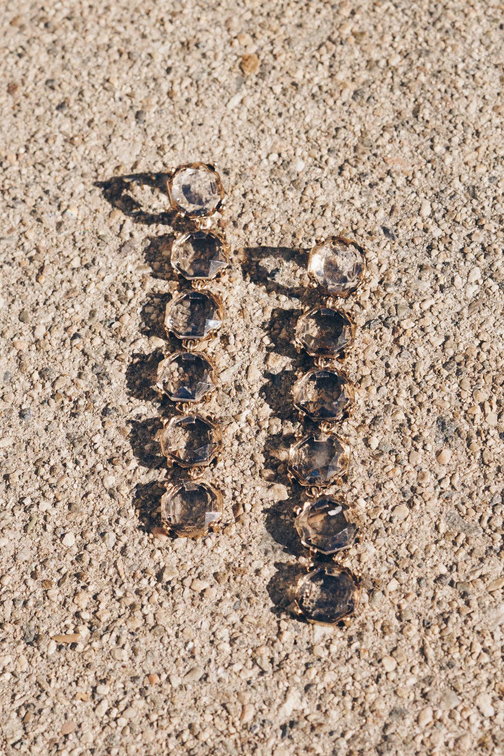 Xandie | Crystal Shoulder Duster Earrings | 18K Antique Gold Plating