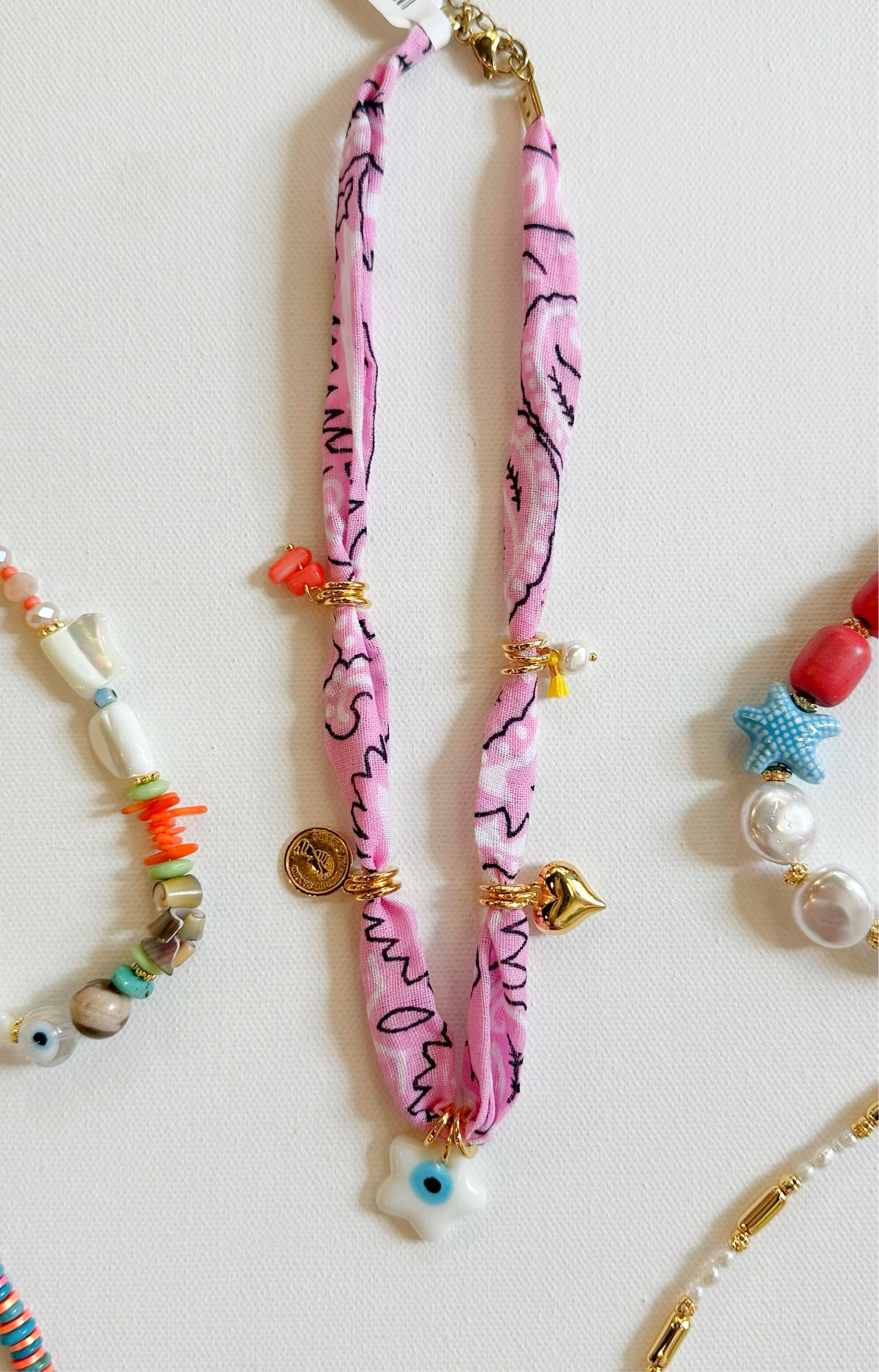 Bohemian Pink Bandana Necklace