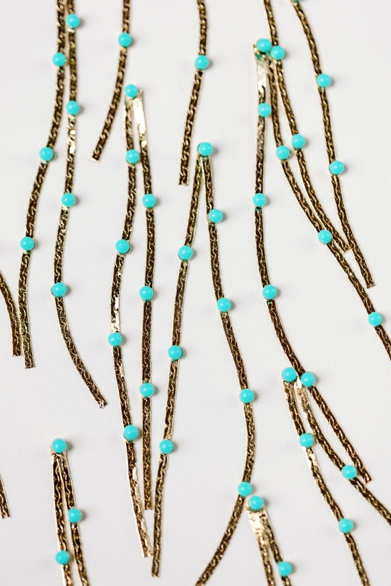 Turquoise Dotted Duster Earrings