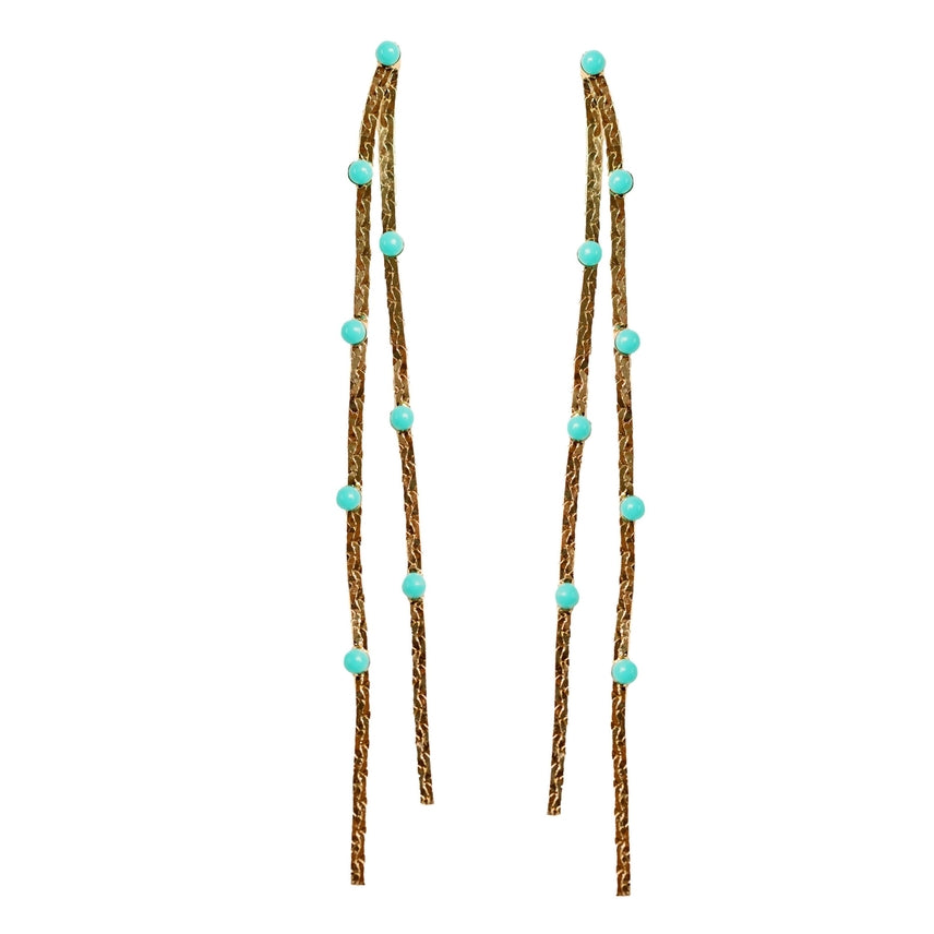 Turquoise Dotted Duster Earrings