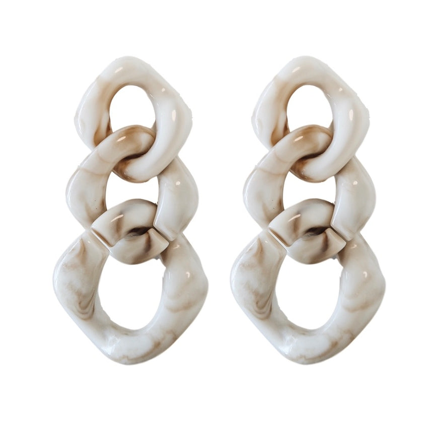 Cream Lucite Drop Earrings
