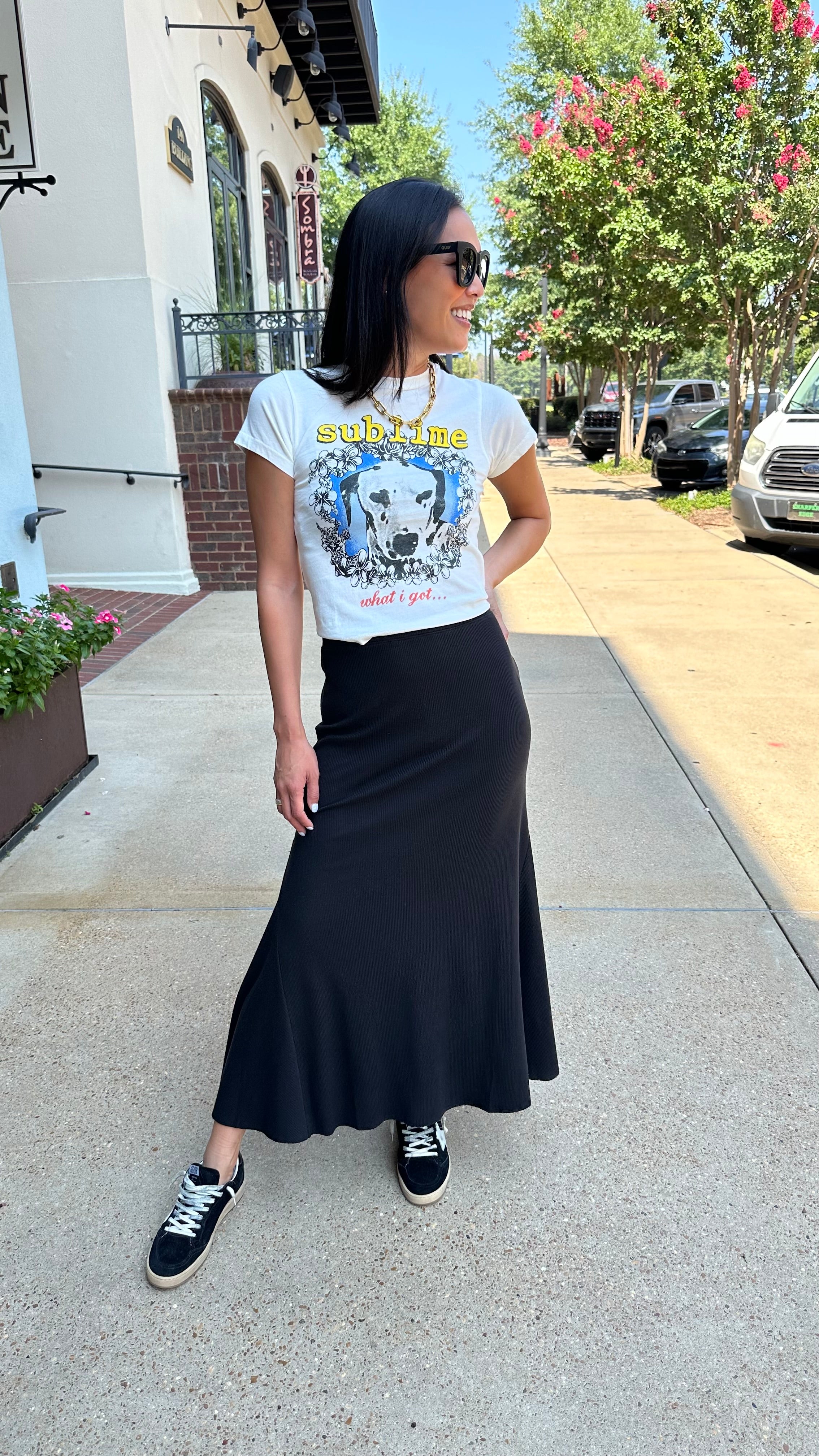 Melani Ribbed Long Skirt