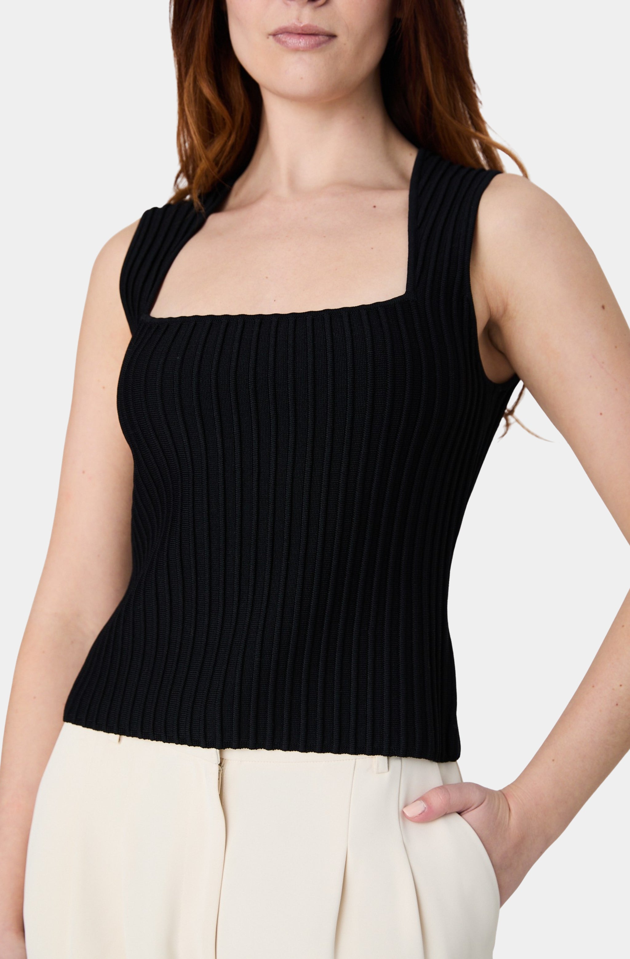 Ottoman Crinkle Sleeveless Top