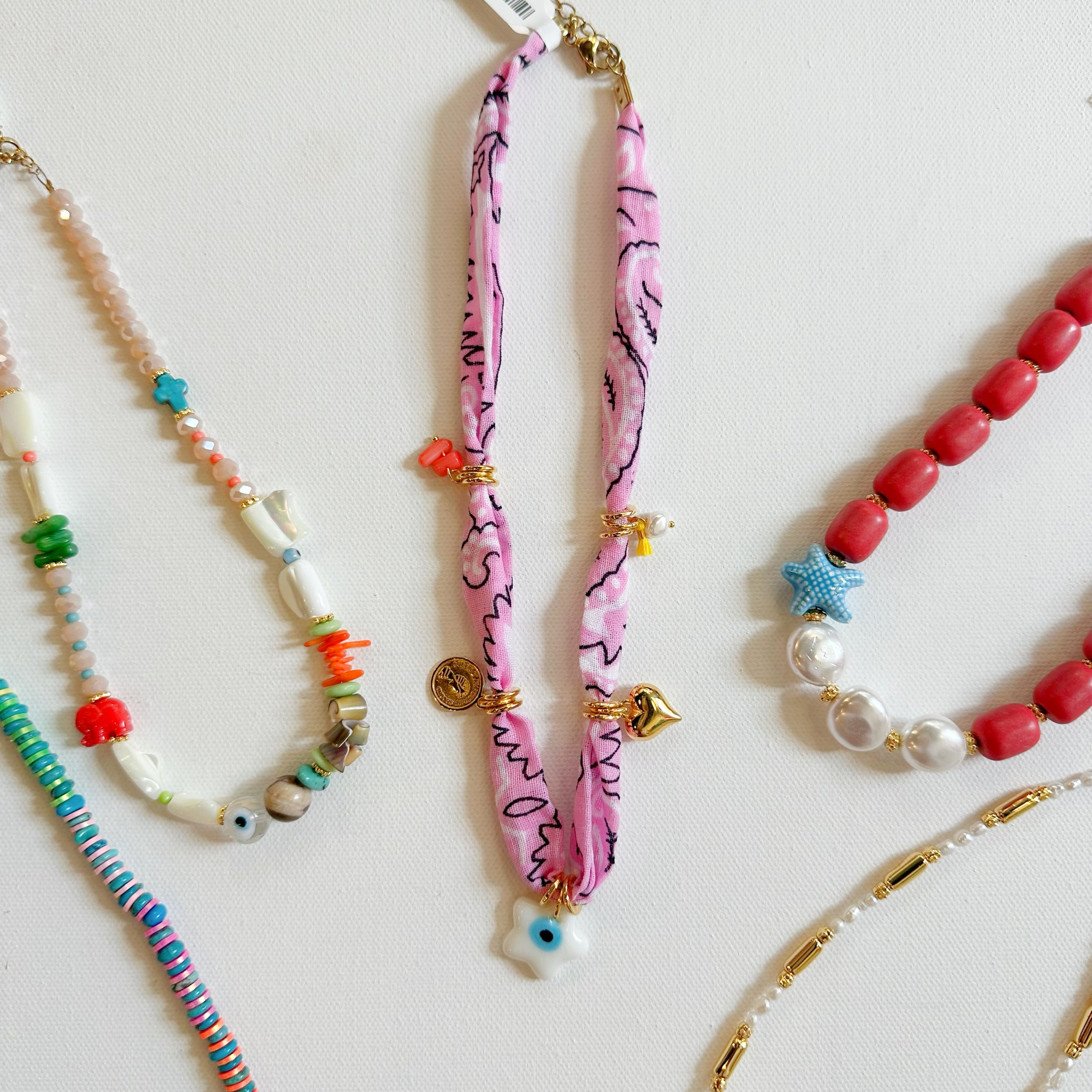 Bohemian Pink Bandana Necklace