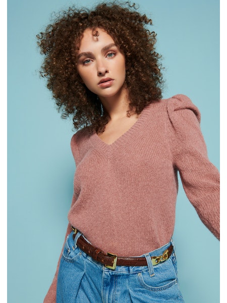 Lara Puff Shoulder V Neck