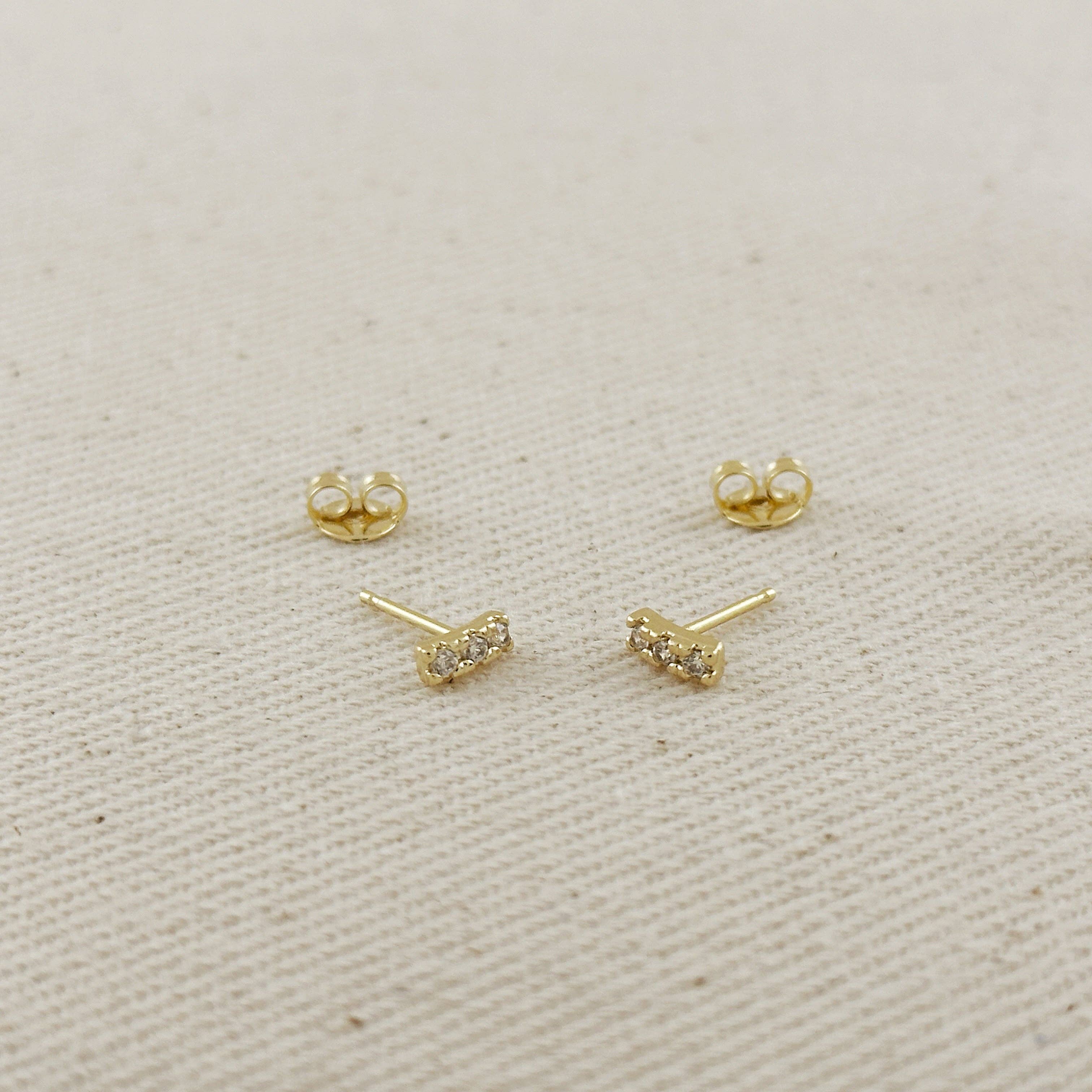 18k Gold Filled Mini CZ Stud Earrings