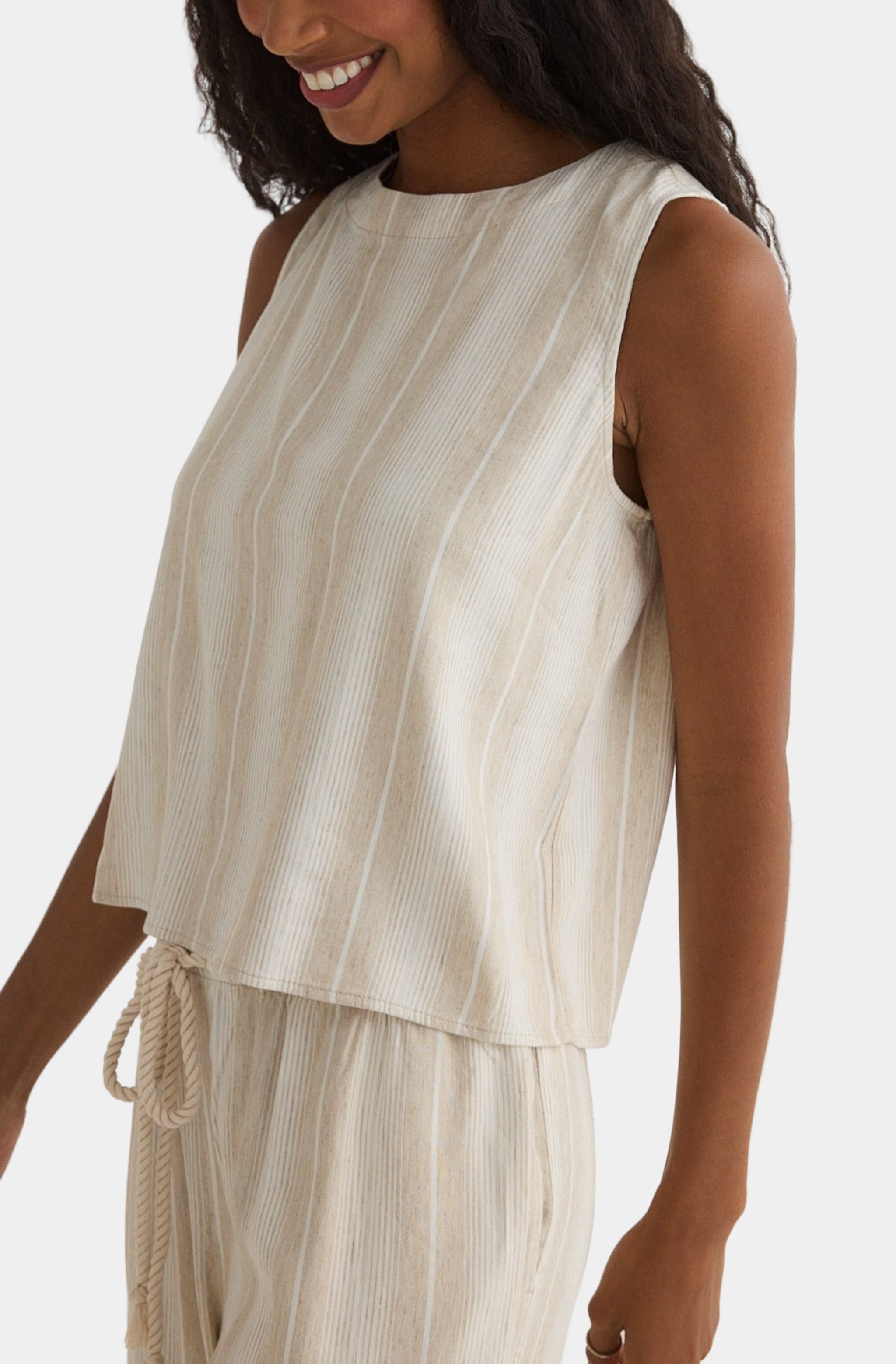 Sleeveless Button Back Top