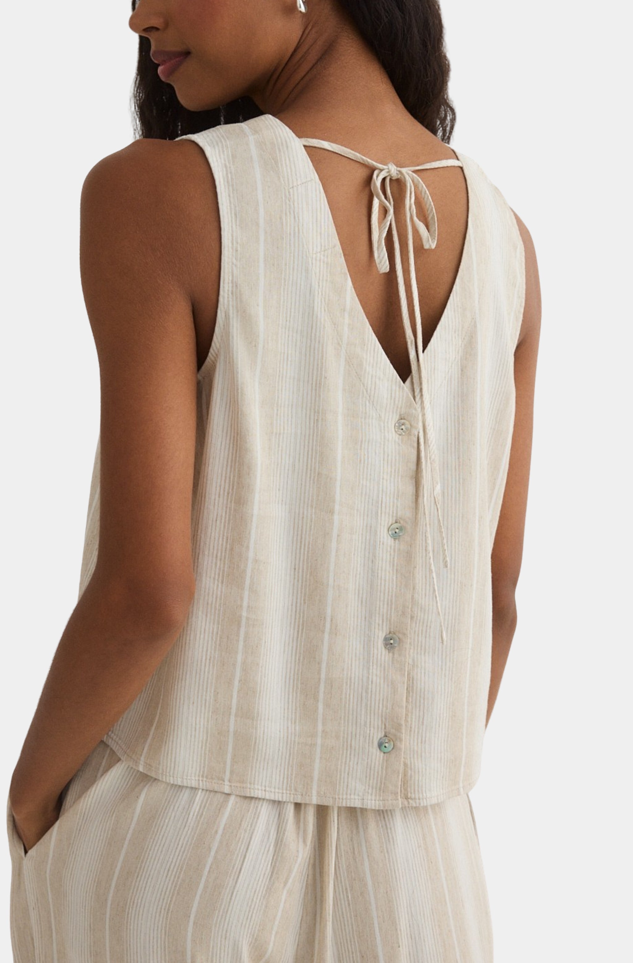 Sleeveless Button Back Top