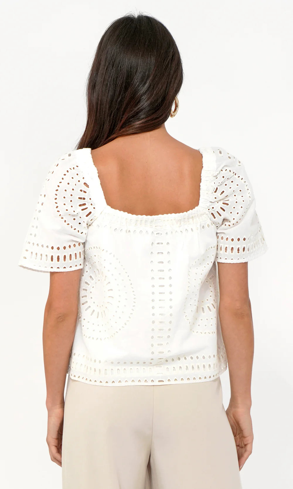 Sammy Eyelet Square Neck Top