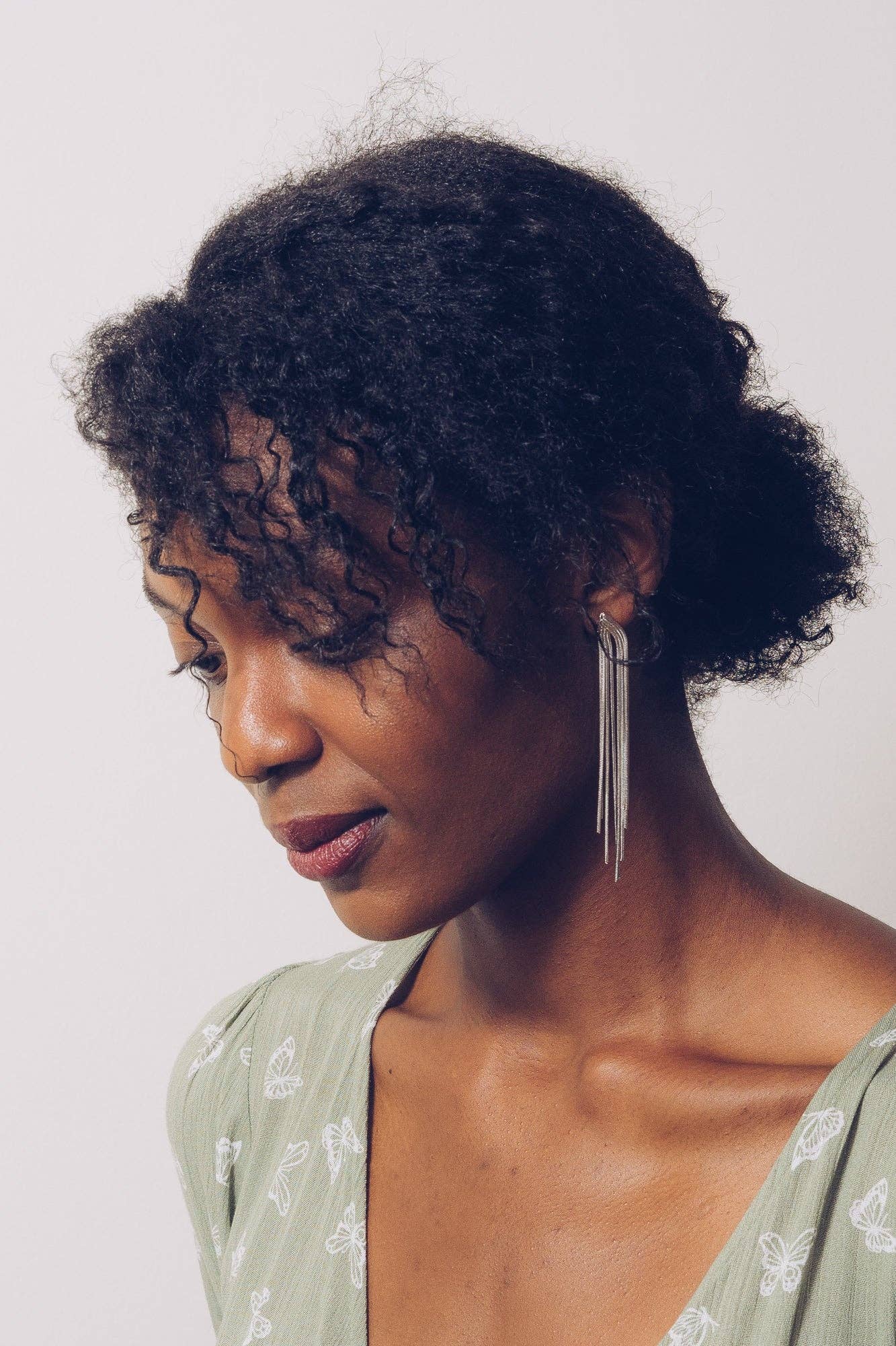 Ezra White Gold Chain Fringe Earrings | 18k Gold Plating