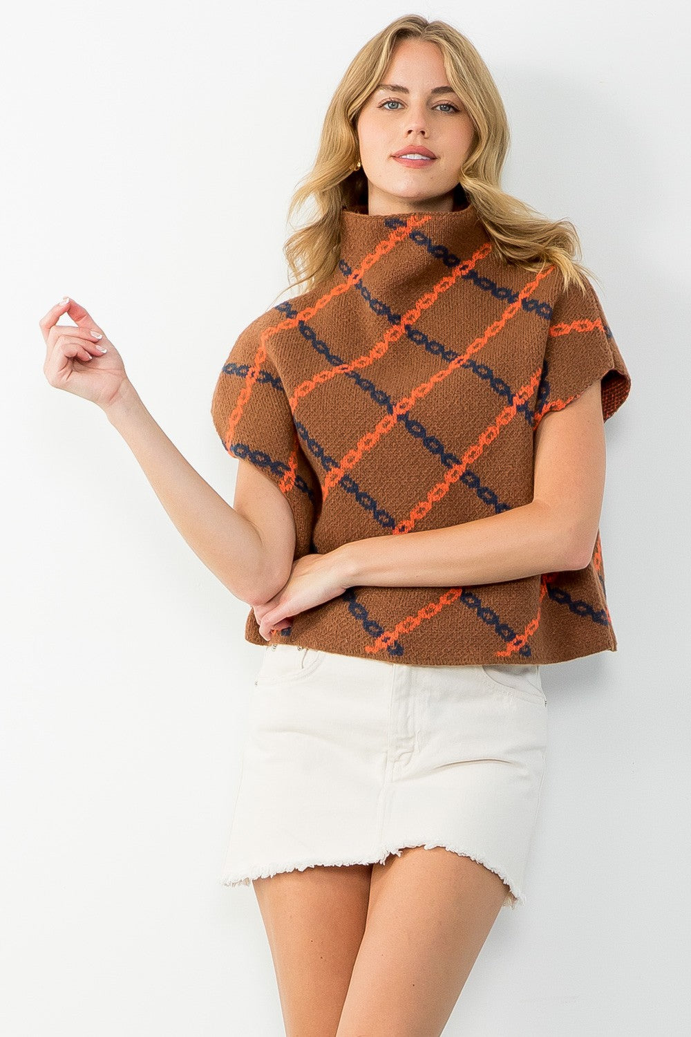 Chain Print Knit Top