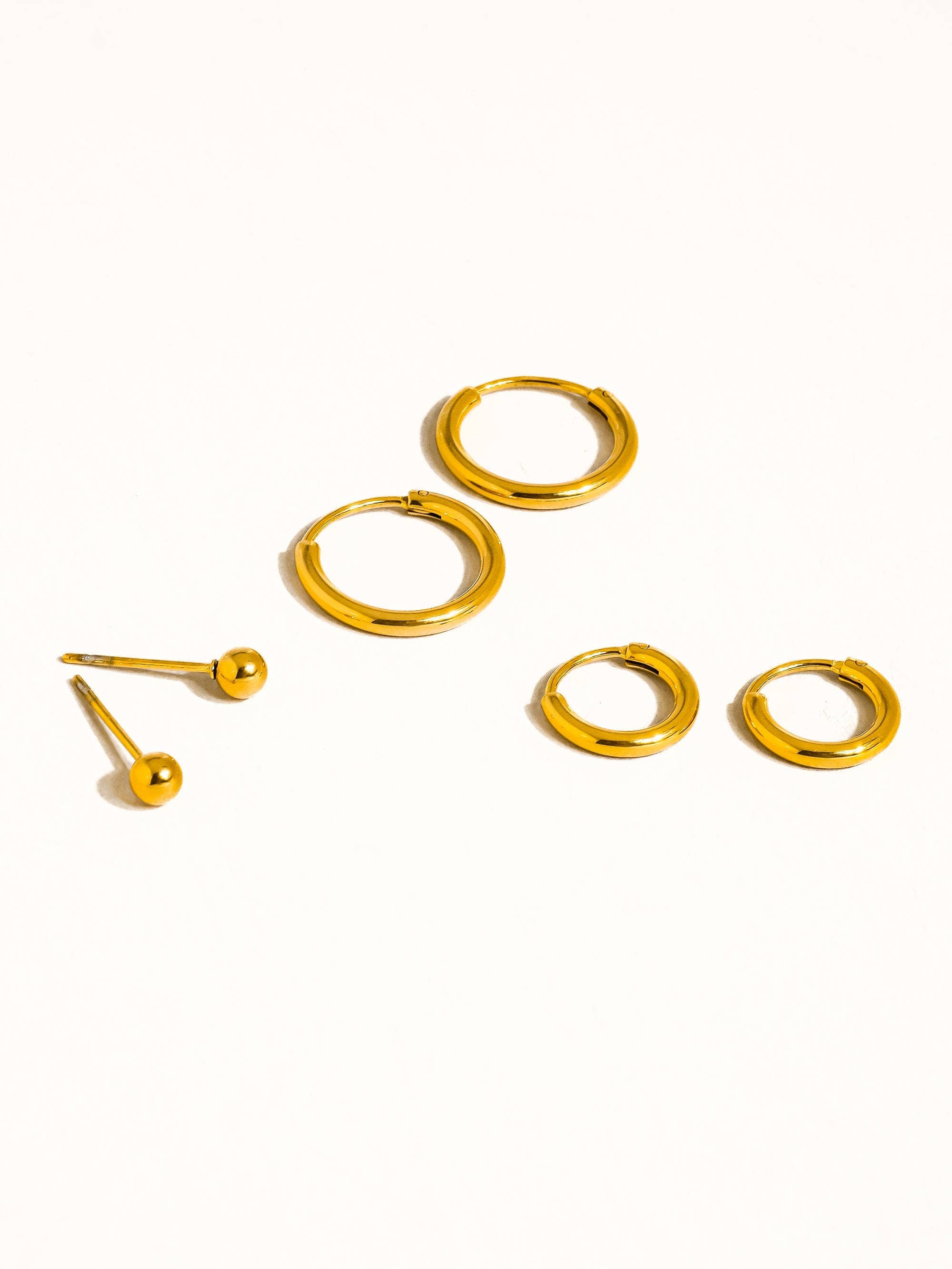 Brigitte 18K Gold Non-Tarnish Hoops, Circle Earring