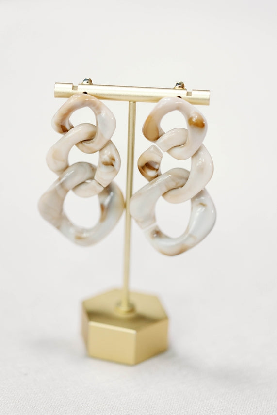 Cream Lucite Drop Earrings