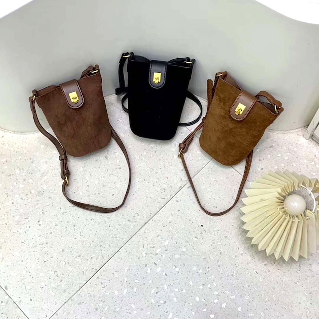 Suede-Like Faux Leather Crossbody Bag