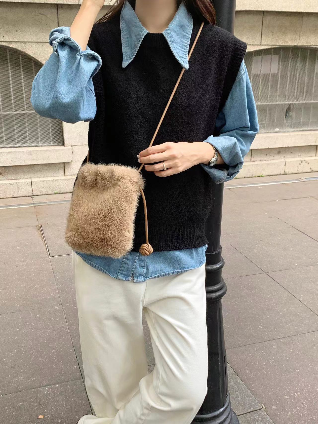 Faux Fur Crossbody Bag