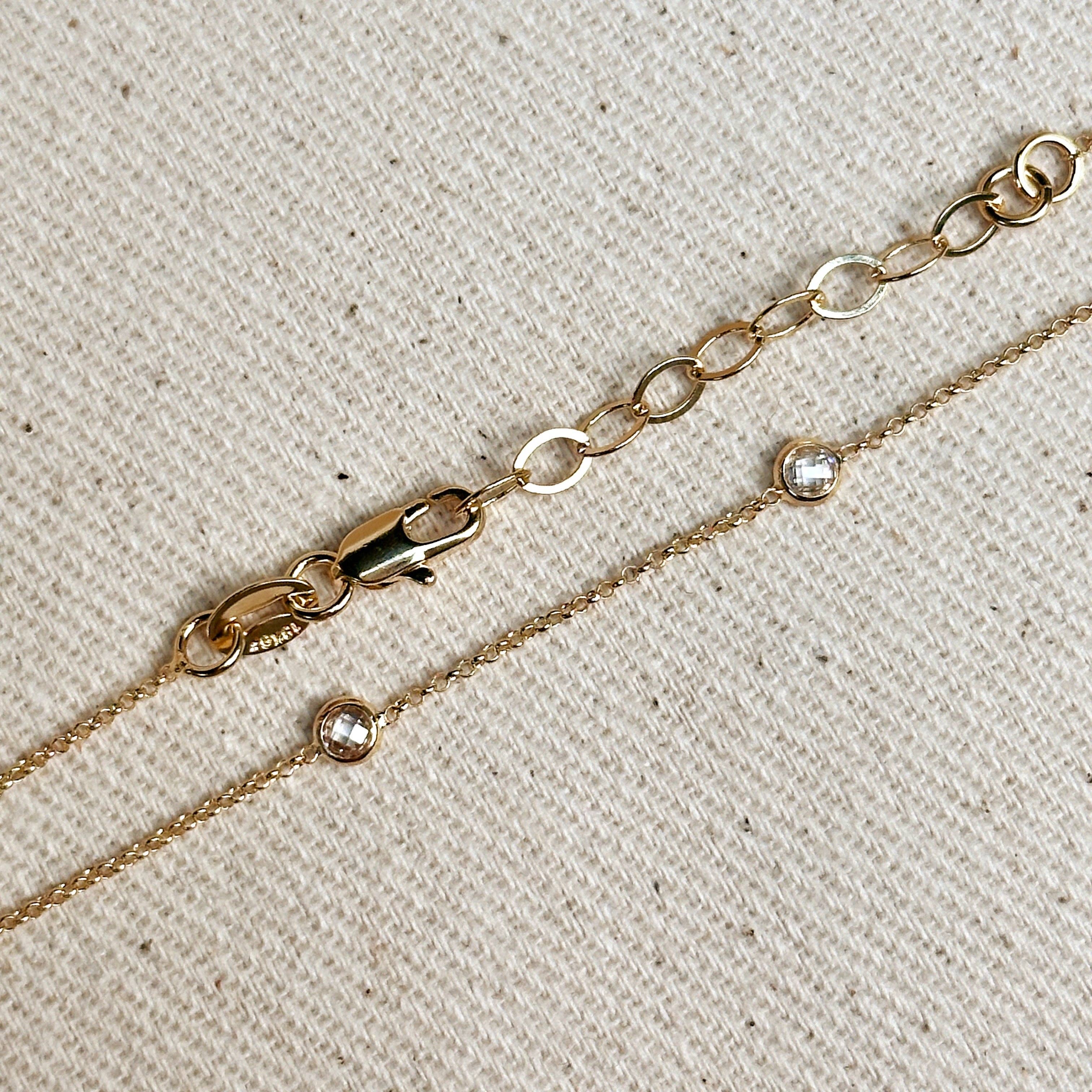 18k Gold Filled CZ Bezel Bracelet