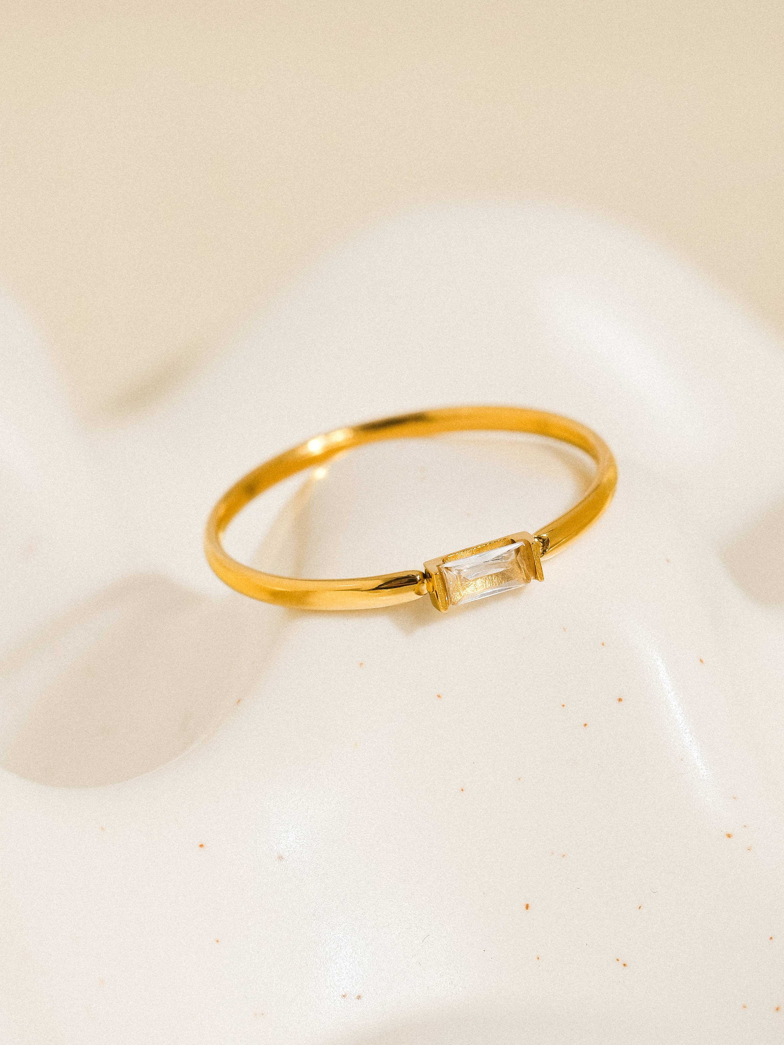 Côme 18K Gold Non-Tarnish Minimalist Thin CZ Band