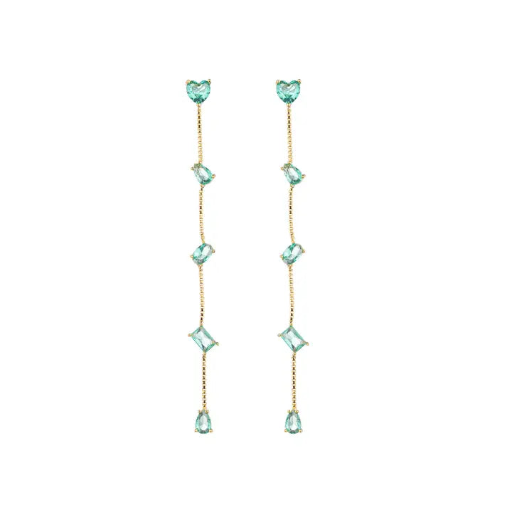 Dina Teal Linear Earring