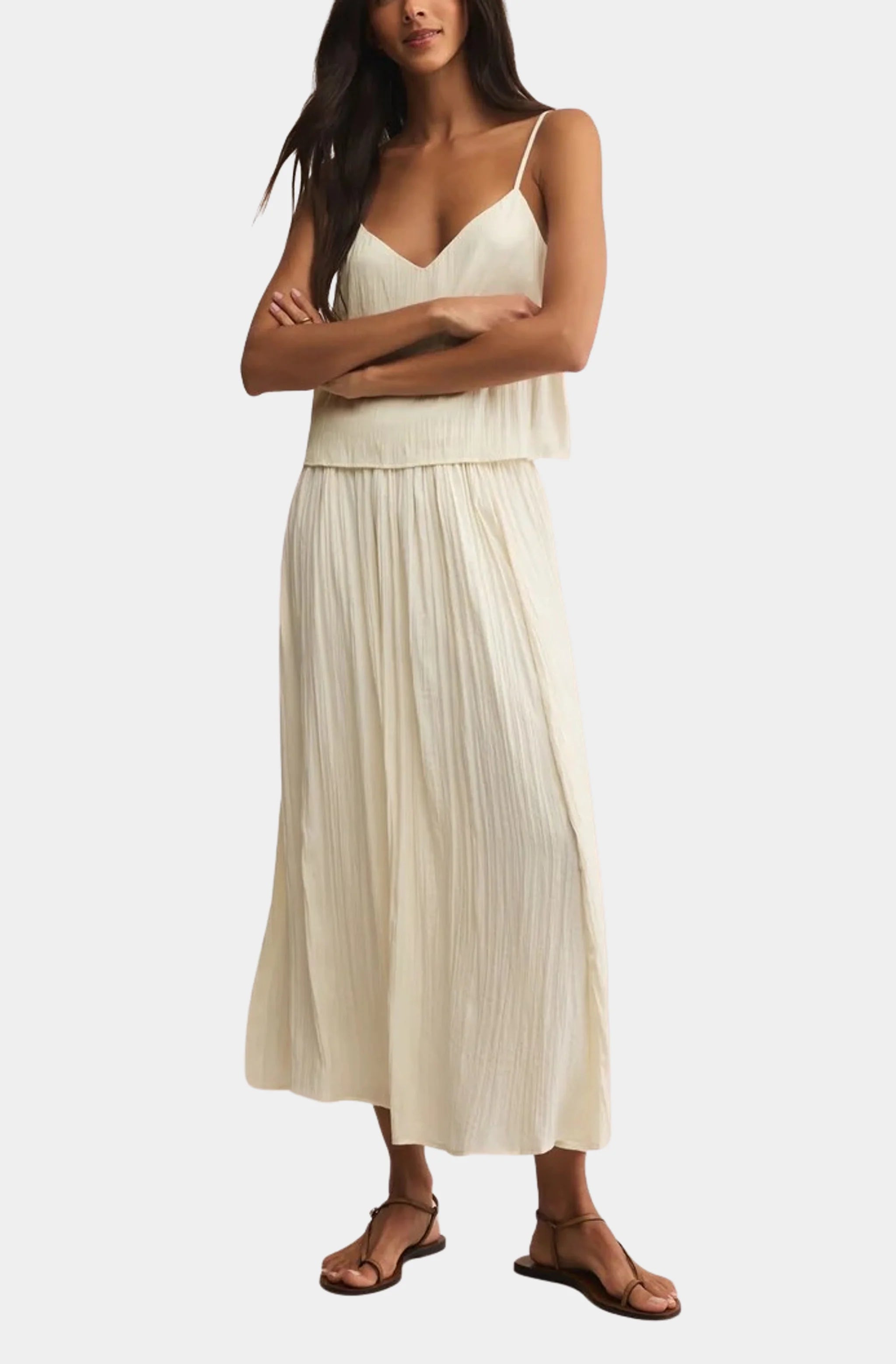 Nicoline Crinkle Midi Skirt