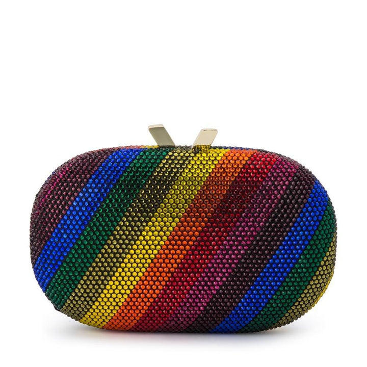 Pot of Gold Rainbow Hotfix Oval Clutch