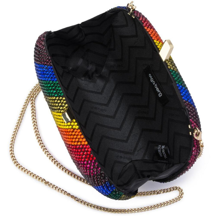 Pot of Gold Rainbow Hotfix Oval Clutch