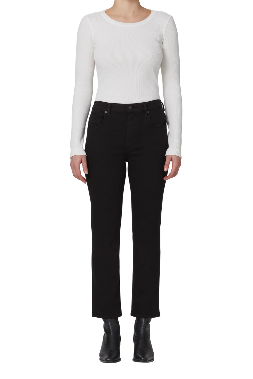 Isola Straight Crop in Plush Black