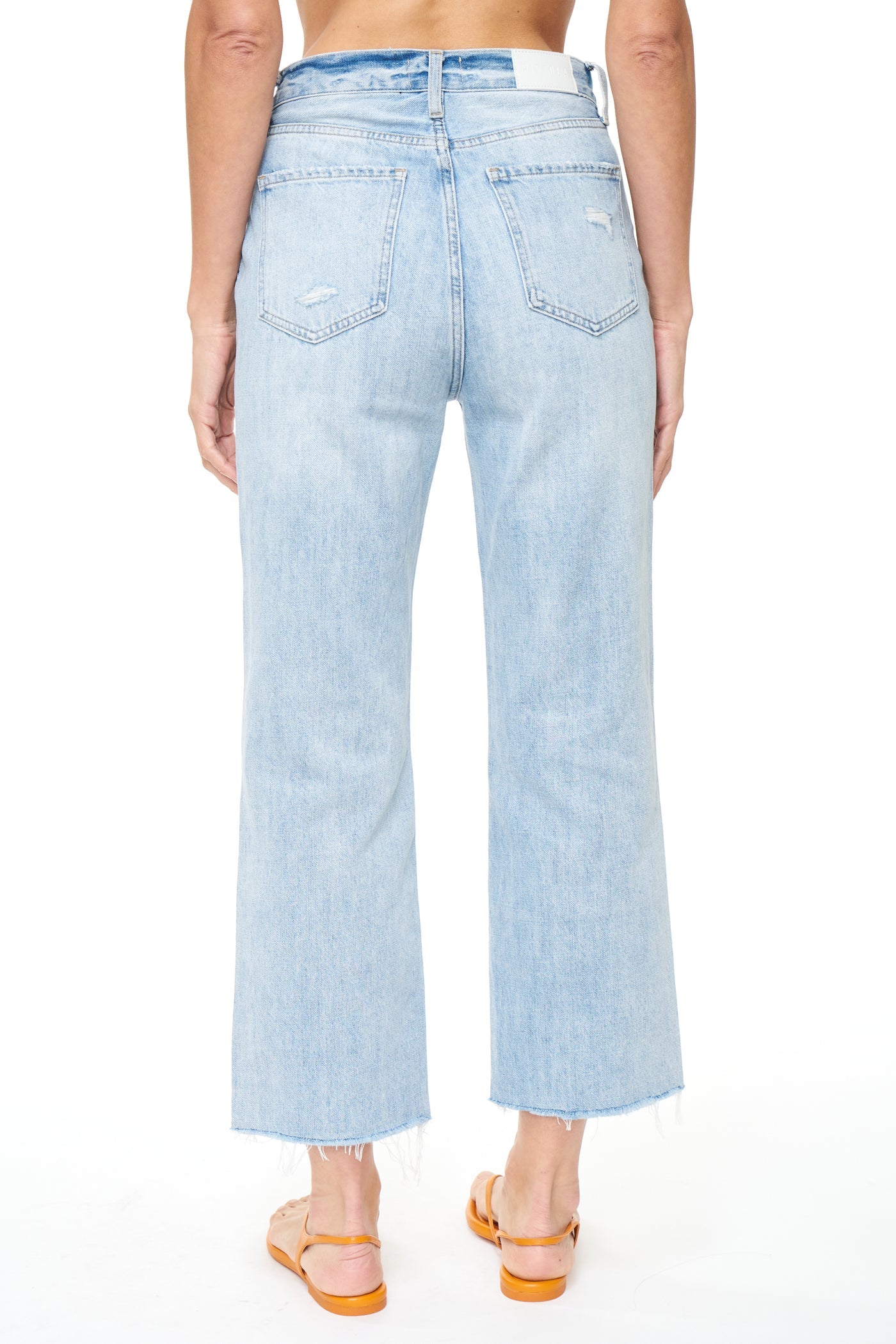 Cassie Crop in Mojito Distressed