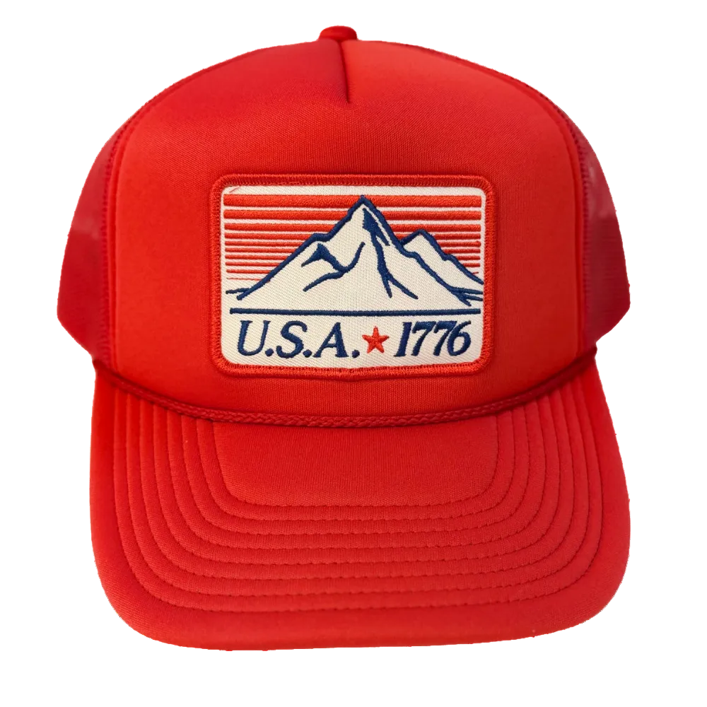 USA Est. 1776 Trucker Hat Red