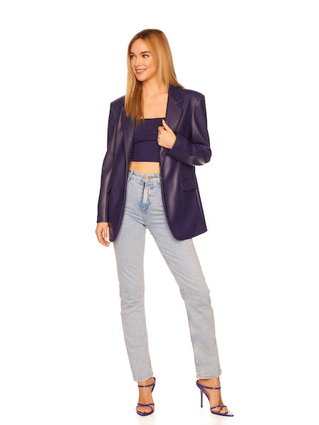 Faux Leather Boyfriend Jacket