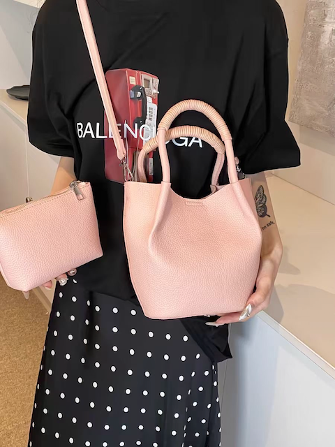 Small Tote Crossbody Bag w/Cosmetic Pouch