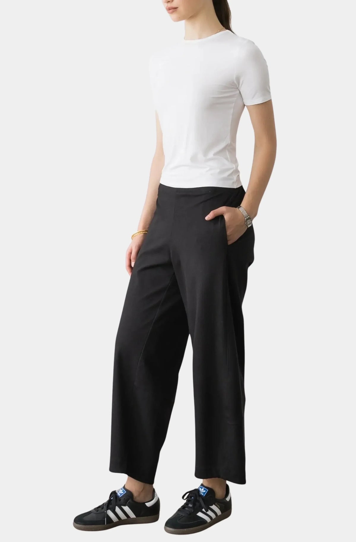 Ponte Knit Barrel Pant